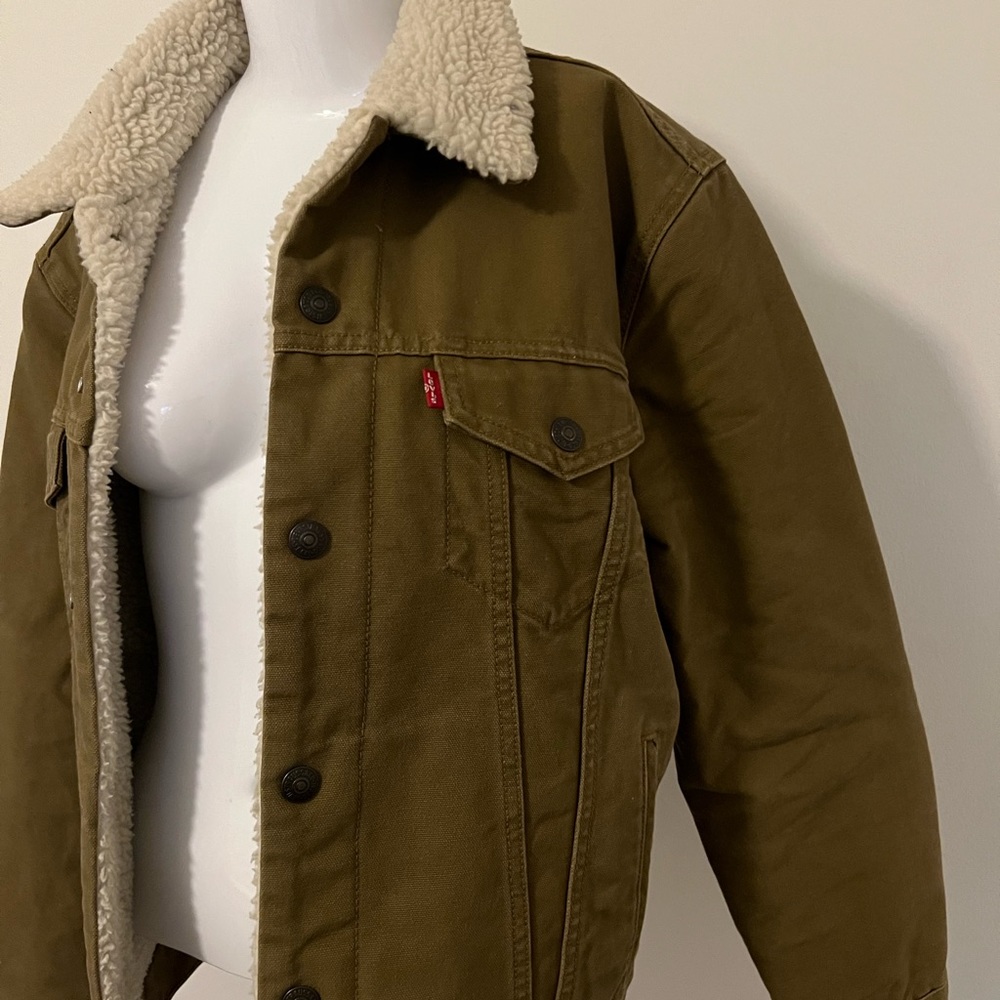 Levi Type III Sherpa Lined Canvas Tan Small Jacket